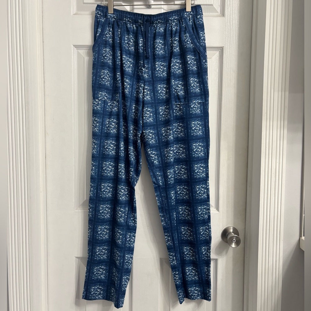 Apujan For EVA Air Sleepwear Collection Pajama Pants Only Blue Unisex Large